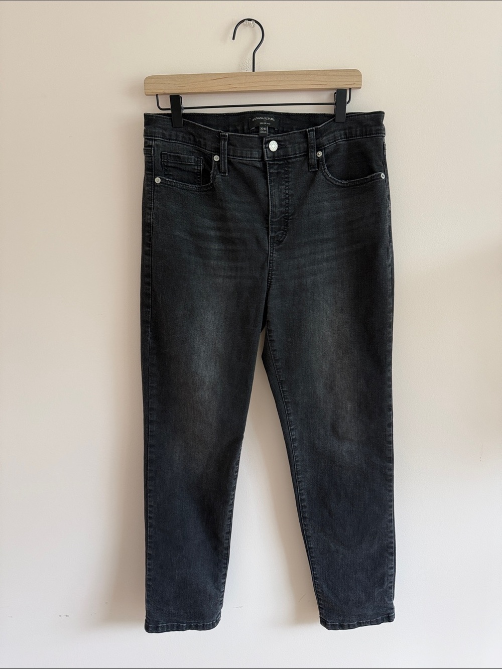 Banana Republic High-Rise Black Wash Slim Jeans
